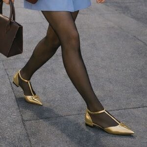 Worthington Kendie Metallic Gold Pointed Toe Flats | Size 7M | New with Tag